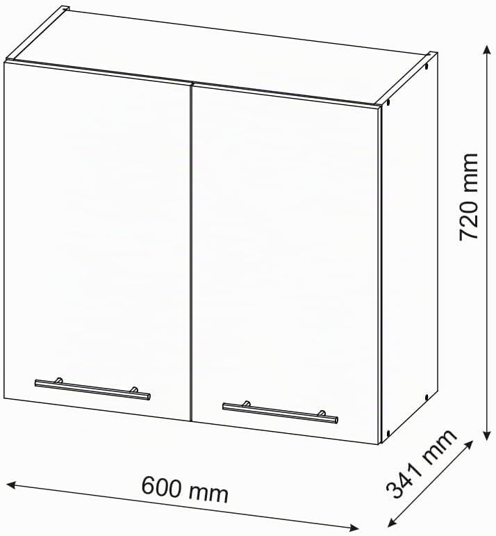 Elément Haut de Cuisine Fame-Line, Blanc Haute Brillance, 60cm Blanc Haute Brillance/Blanc Armoire suspendue 60 cm