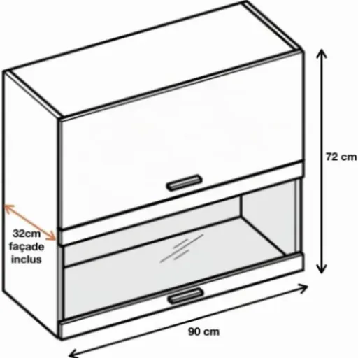 Test Meuble haut Bellissi Blanc Brillant 90 cm : du rangement correct, mais quelques limites
