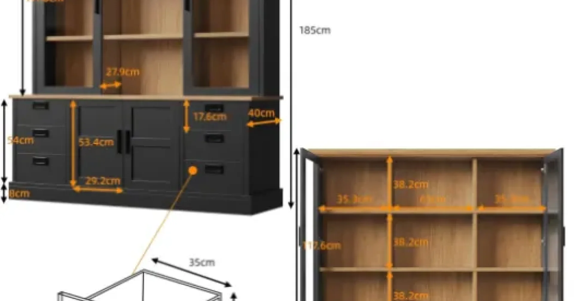 Avis Yihomfy Buffet Cuisine 140 × 185 cm : un grand vaisselier moderne qui fait le job sans exploser le budget