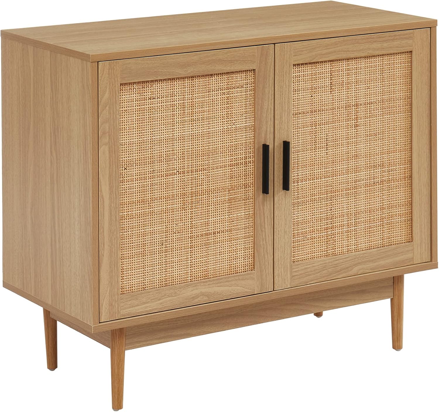 BAÏTA - Buffet Amana Effet chêne et cannage rotin 90cm
