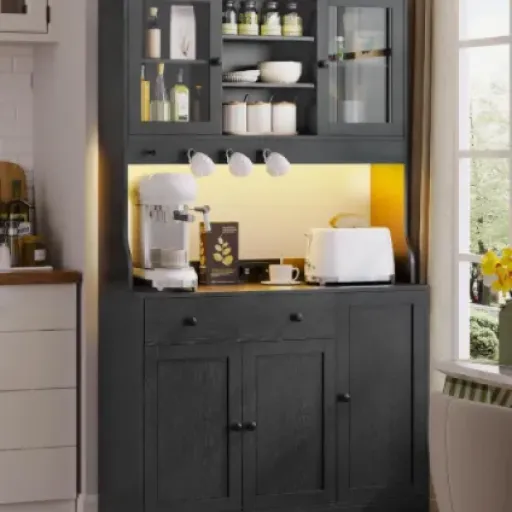 Test KIMENICH Buffet Cuisine LED & Multiprise : le meuble pratique quand on manque de place