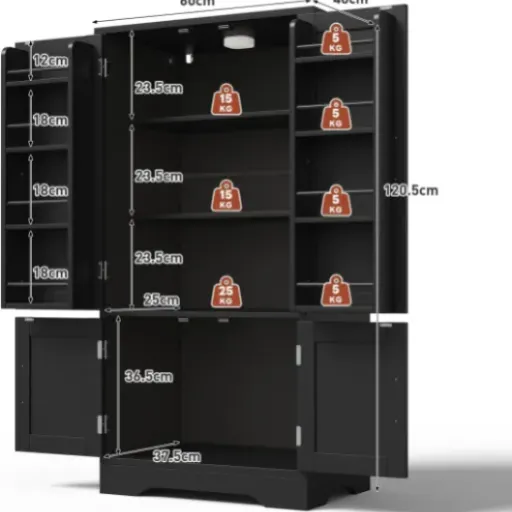 Test Buffet Cuisine EURHCIO 60×40×120 cm : petit meuble compact qui fait le job (avec LED gadget)