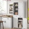 Test VASAGLE Buffet Haut Cuisine BBC561W21 : un grand meuble de rangement qui fait le job sans trop de chichis
