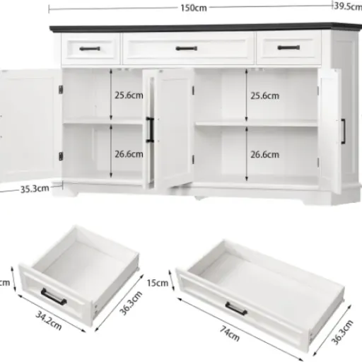 Test TEENFON Buffet 150x40x80 : beaucoup de rangement pour un prix correct, mais quelques finitions à surveiller