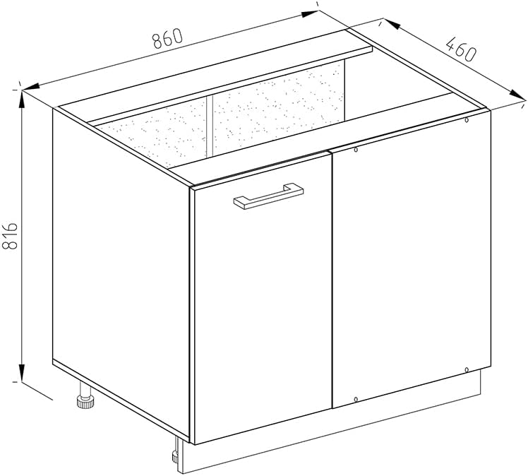 Meuble d'angle R-Line, Chêne de Force doré, 86cm J-Shape, sans PT, pour Une Combinaison Libre au Sein de systèmes de Cuisine modulaires Goldkraft Oak/Anthracite Meuble bas d'angle 86 cm sans poignée