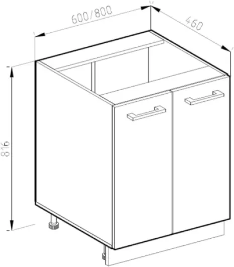 Meuble Bas de Cuisine R-Line, Chêne de Force doré, 60cm J-Shape, sans PT, pour Une Combinaison Libre au Sein de systèmes de Cuisine modulaires Goldkraft Oak/Anthracite Armoire basse avec portes 60 cm sans poignée