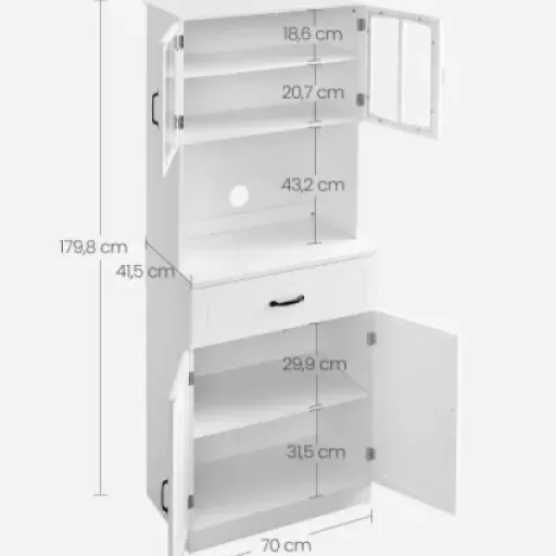 Test VASAGLE Buffet Haut Cuisine LSC361W21 : un meuble compact qui range pas mal de bazar