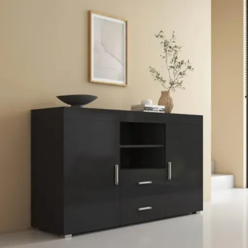 Test Buffet Roque MB Muebles Bonitos : le meuble TV noir brillant qui fait le job sans ruiner le salon