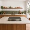 Plaque à induction avec hotte intégrée : l'équipement qui redessine la cuisine sans meuble haut
