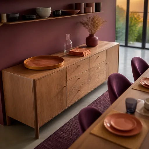 Enfilades en bois massif : le buffet qui structure la salle à manger