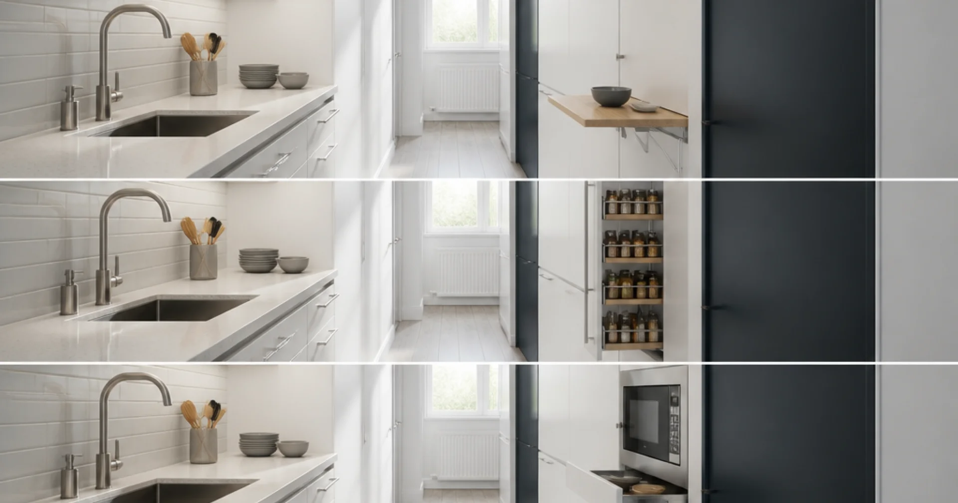Cuisine couloir : cinq implantations pour transformer un espace étroit en vrai plan de travail